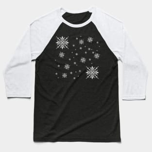 White Snow flake pattern Baseball T-Shirt